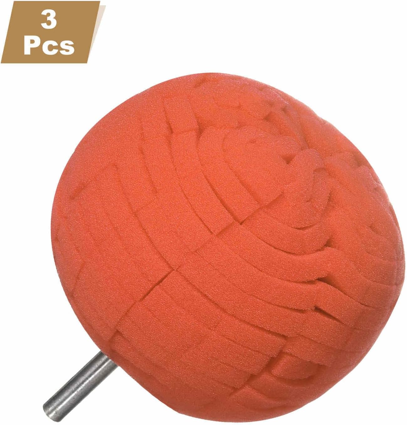 3 Almohadillas Pulido Bolas 3pulg Vástago 1/4pulg Auto