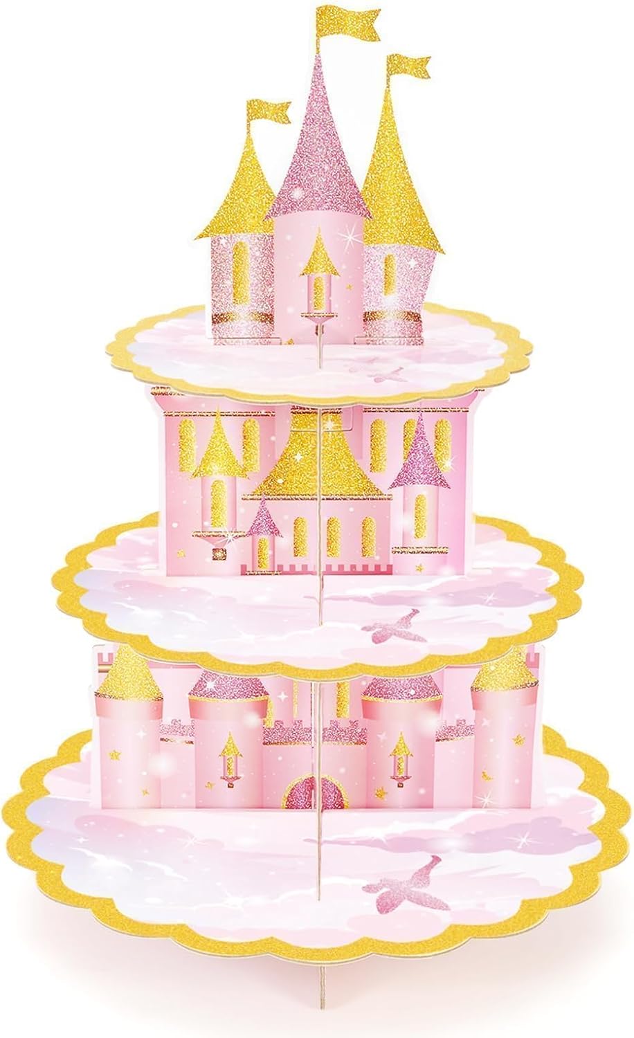 Soporte cupcakes princesa 3 niveles decoración fiesta cumpleaños