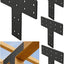 4 Soportes T Placa 12x8" Acero para Postes Madera