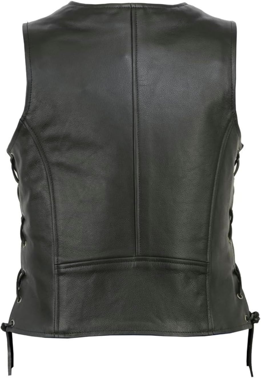 Chaleco cuero vaca mujer estilo motociclista