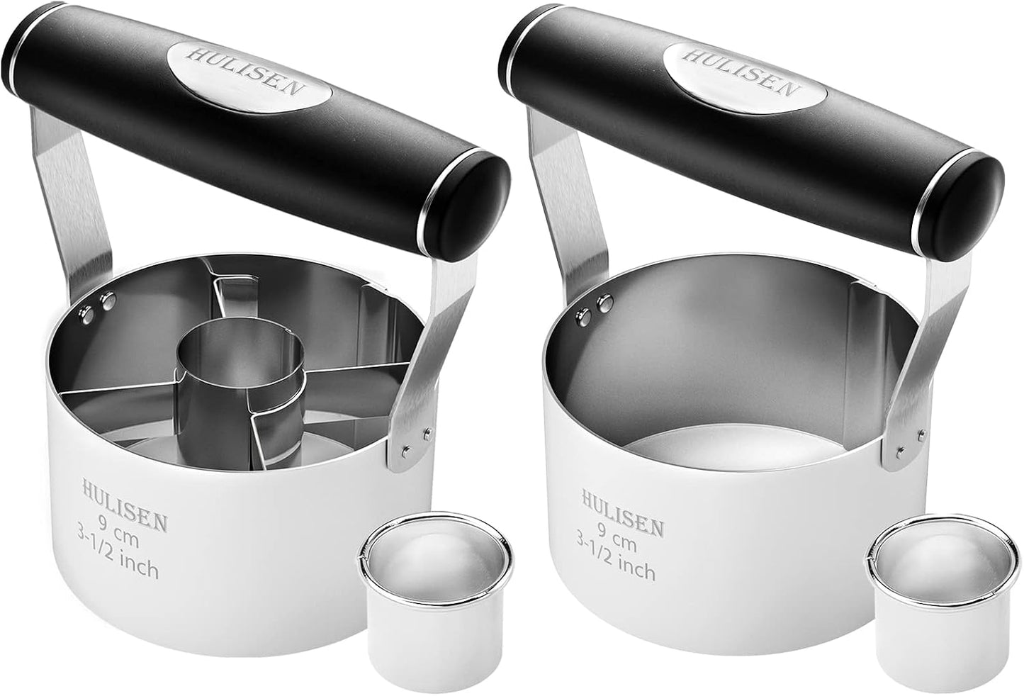 Cortador donas y galletas 3.5pulg set 2 con mango suave acero