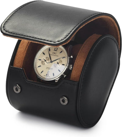 Estuche cuero reloj individual para hombres y mujeres negro