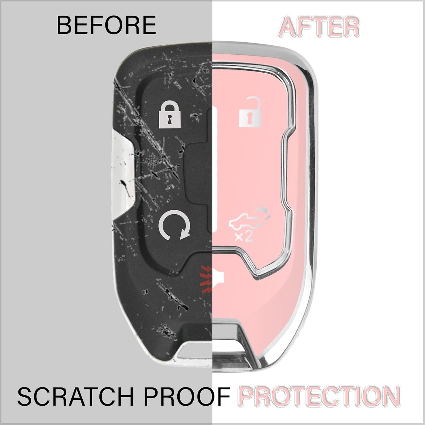 Funda TPU llavero GMC Acadia 5-Botones Rosa