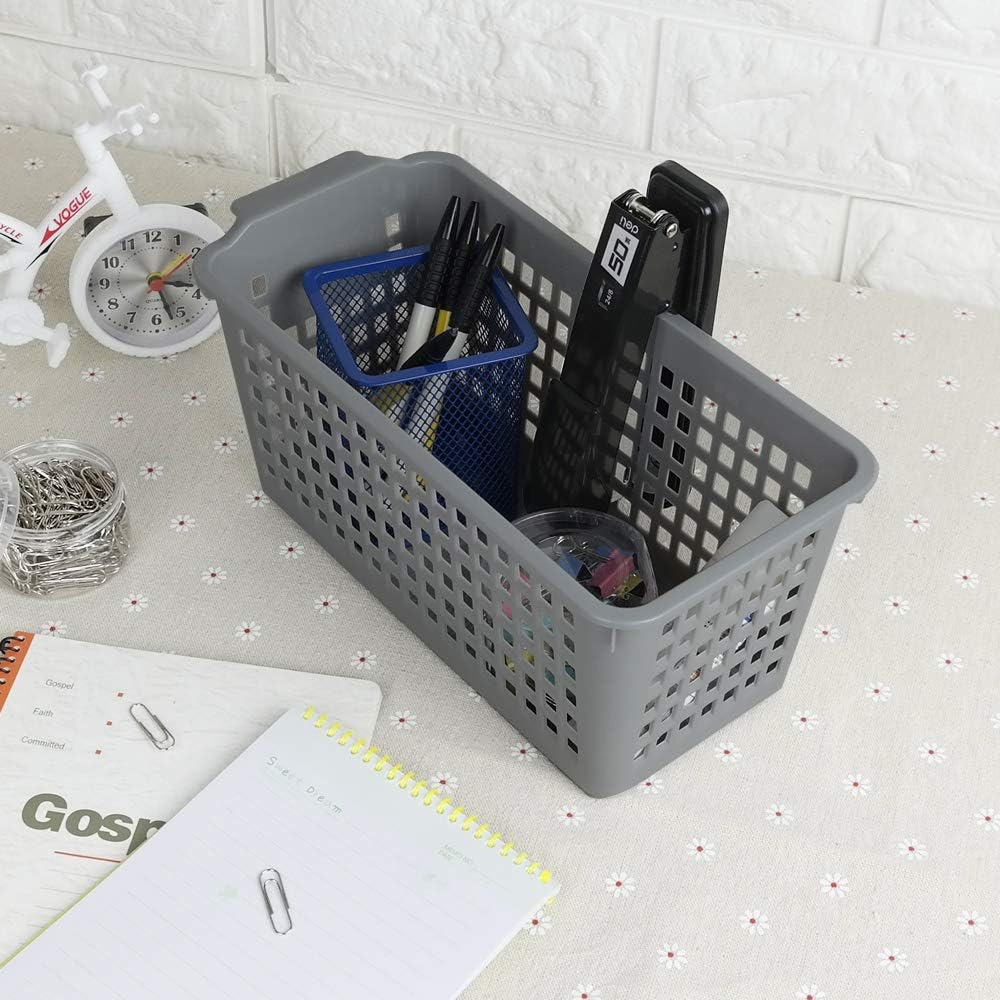 Set 4 cestas plástico color gris organizar