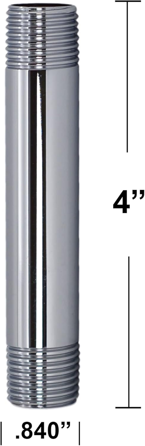 Boquilla tubo latón IPS ½x4 cromo pulido