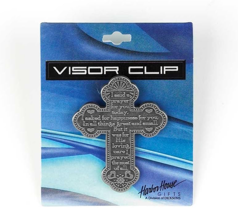 Cruz decorativa visera texto inglés metal estampado