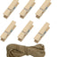 Alfileres madera 100 pzas 1.3pulg con cordel yute 33ft
