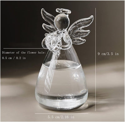 Set 10 Jarrones Vidrio Angel Transparente Terrario Colgante