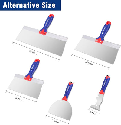 Set 8en1 cuchillo yeso acero inox raspador pintura