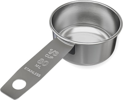 Taza medición acero inox 80ml para perro 1/3 taza