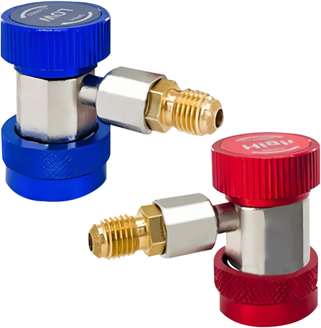2 Adaptadores Acoplamiento R134a 1/4" Conectores Ajustables