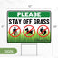 2 Carteles Plástico Corrugado 12x9" Keep Off No Perros
