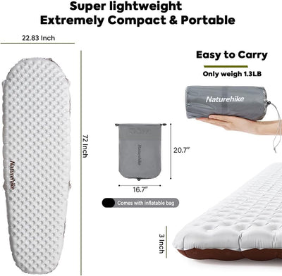 Colchoneta inflable ultraligera camping 8 capas aluminio