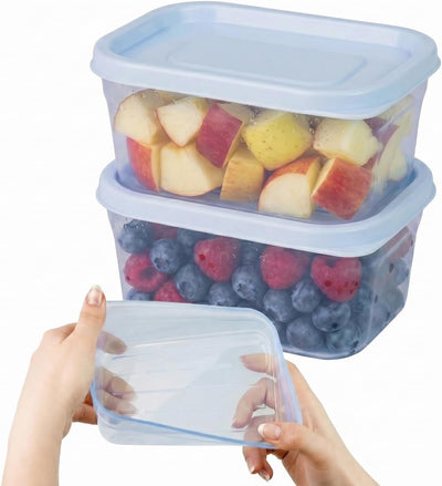 Recipientes congelador 8oz con tapa flexible apilable 2uds
