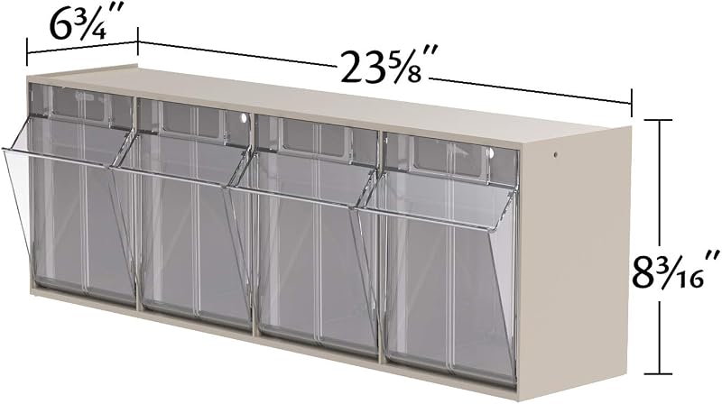 Sistema almacenamiento plástico horizontal 2 compartimientos