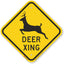 Cartel tránsito Deer Xing negro fondo amarillo 1