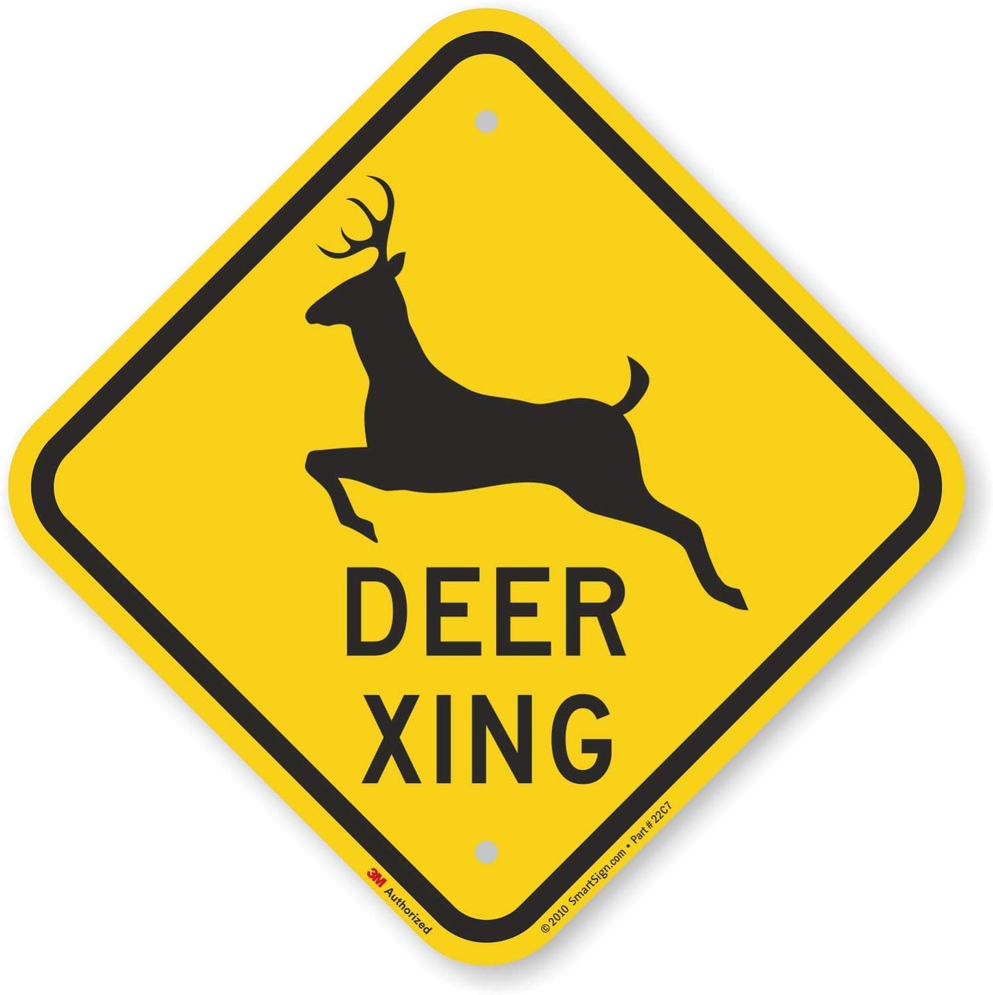 Cartel tránsito Deer Xing negro fondo amarillo 1