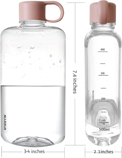 Botella agua Tritan sin BPA portátil 16.9oz rosa