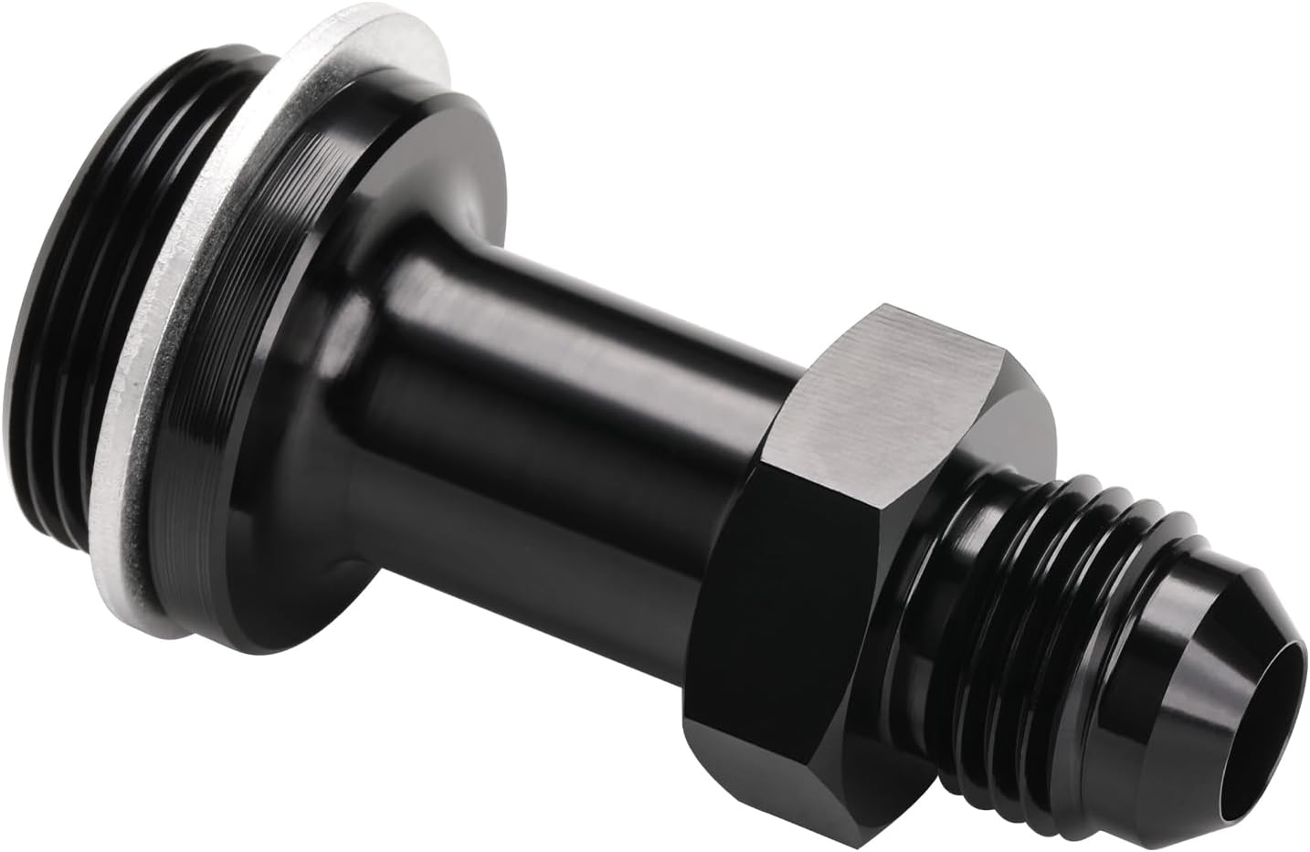 Adaptador 6AN flare a 7/8-20 aluminio negro 2pulg