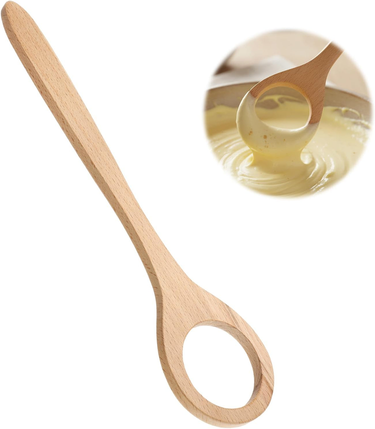 Batidor de masa de madera 12pulg para pan y harina