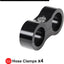 Abrazadera separadora manguera AN6 aluminio negro 4pcs