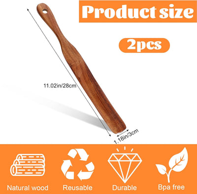 Espátula madera 11pulg para masa pan y batidora