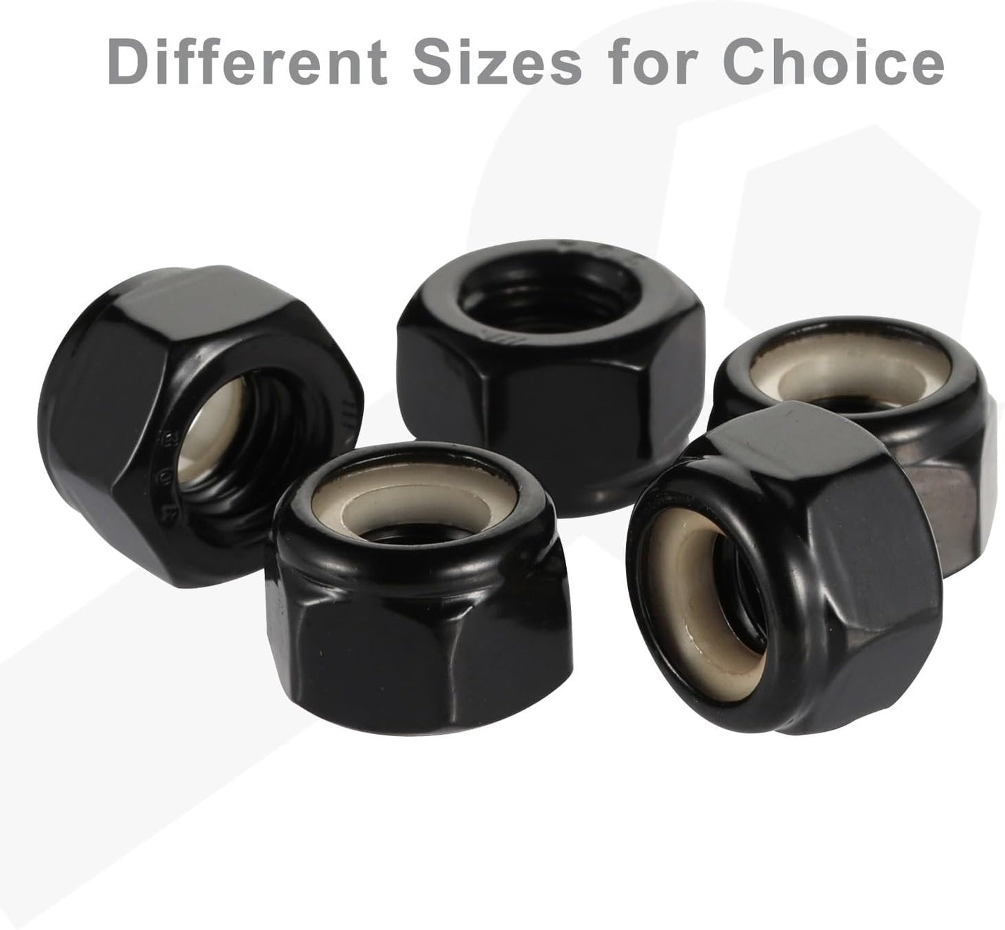 Tuercas bloqueo hex 18-8 acero inox negro 20uds