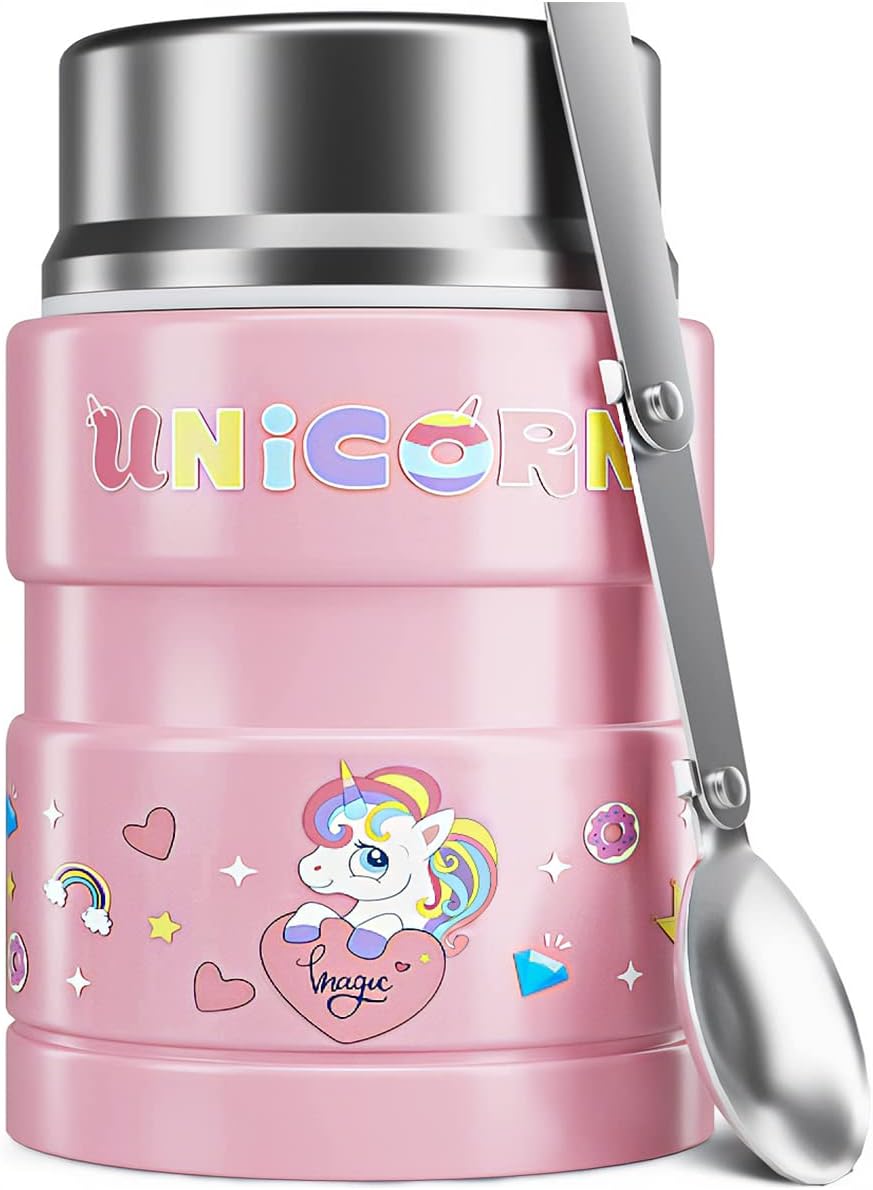 Termo 17oz comida caliente con cuchara plegable tapa