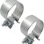 Abrazadera escape 2.25" acero inox plateado 2 Pzas