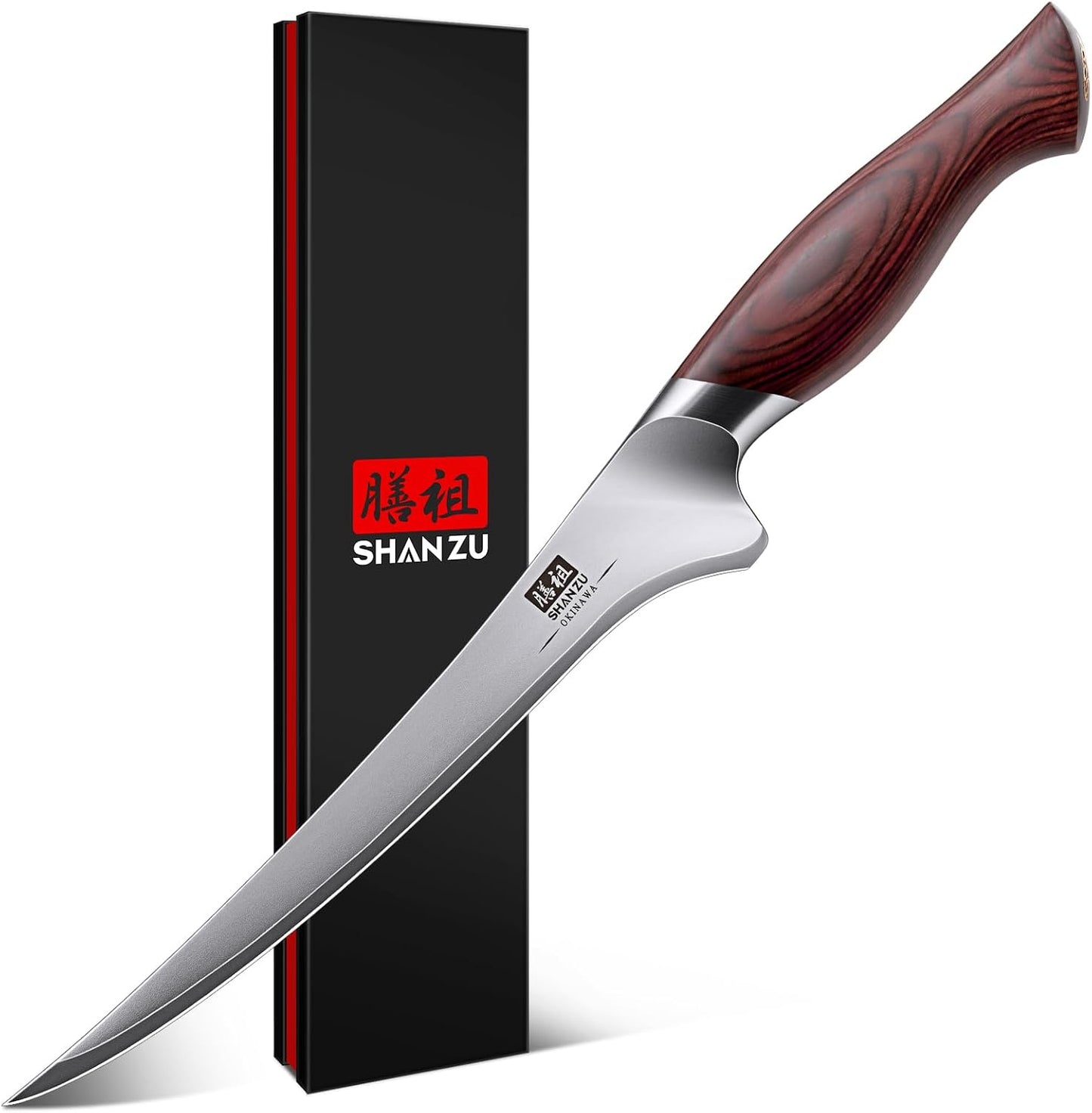 Cuchillo filetear 7pulg acero japonés 10Cr15Mov hoja
