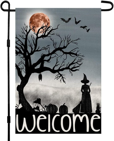 Bandera Halloween 12x18pulg arpillera doble cara calabaza