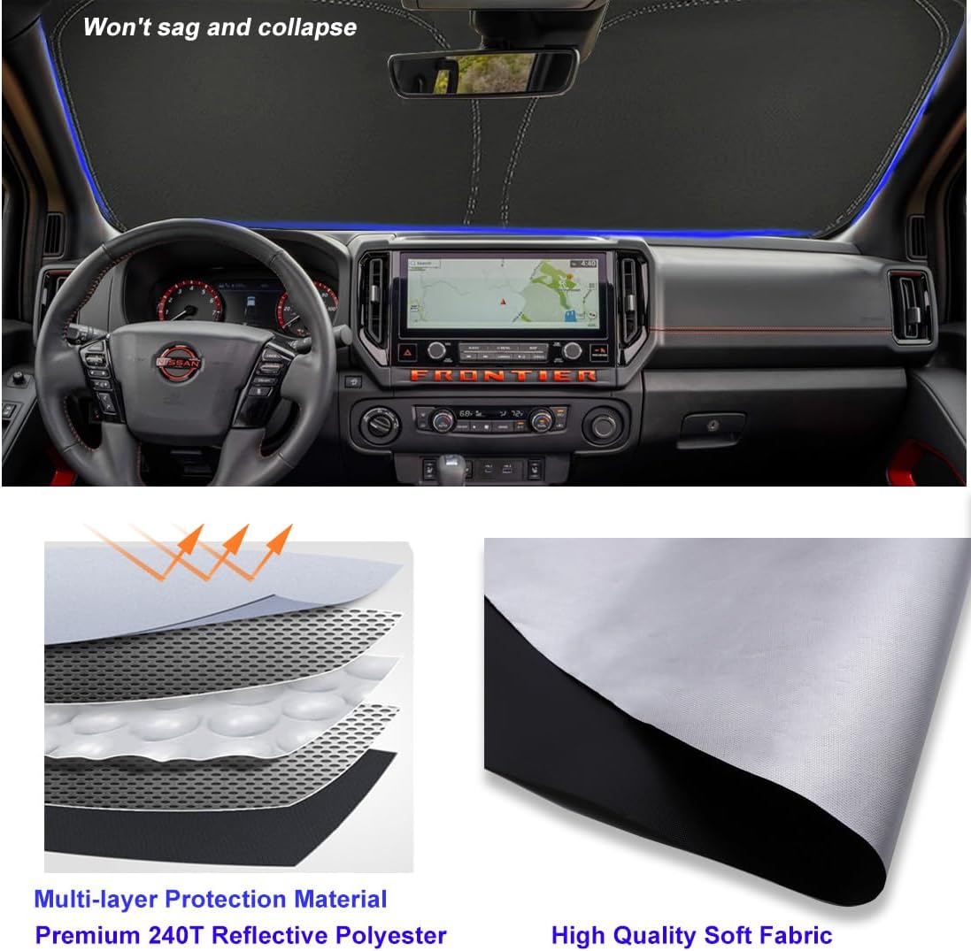 Parasol plegable para Nissan Frontier 2006-21 bloquea UV