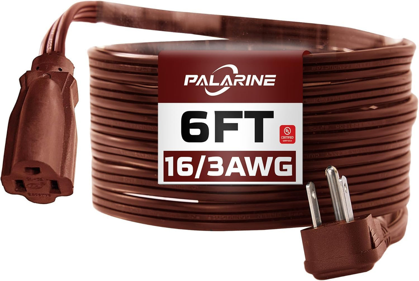 Cable extensión enchufe plano marrón 6ft 16/3 SPT-3 13A