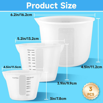 Tazas silicona antiadherentes para epoxi y manualidades 33.8oz