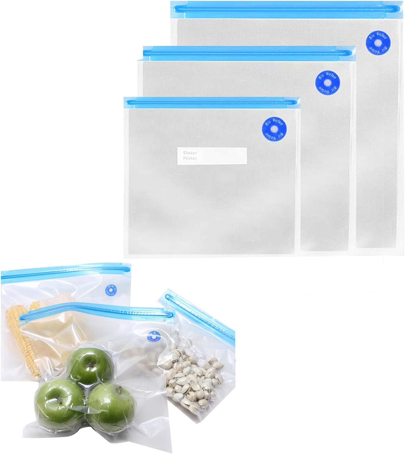 20 Bolsas Alimentos Reutiliz. 10.3x11" Cremallera