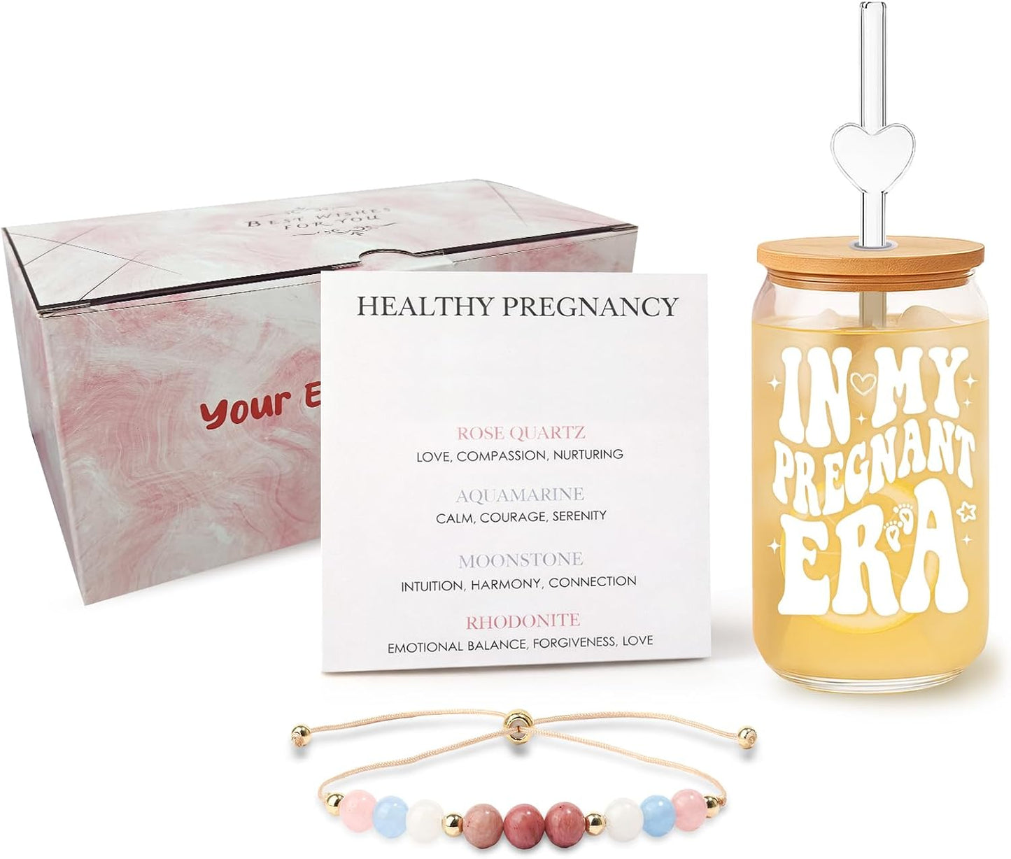 Juego regalo pulsera vaso café 16oz para mamá embarazo