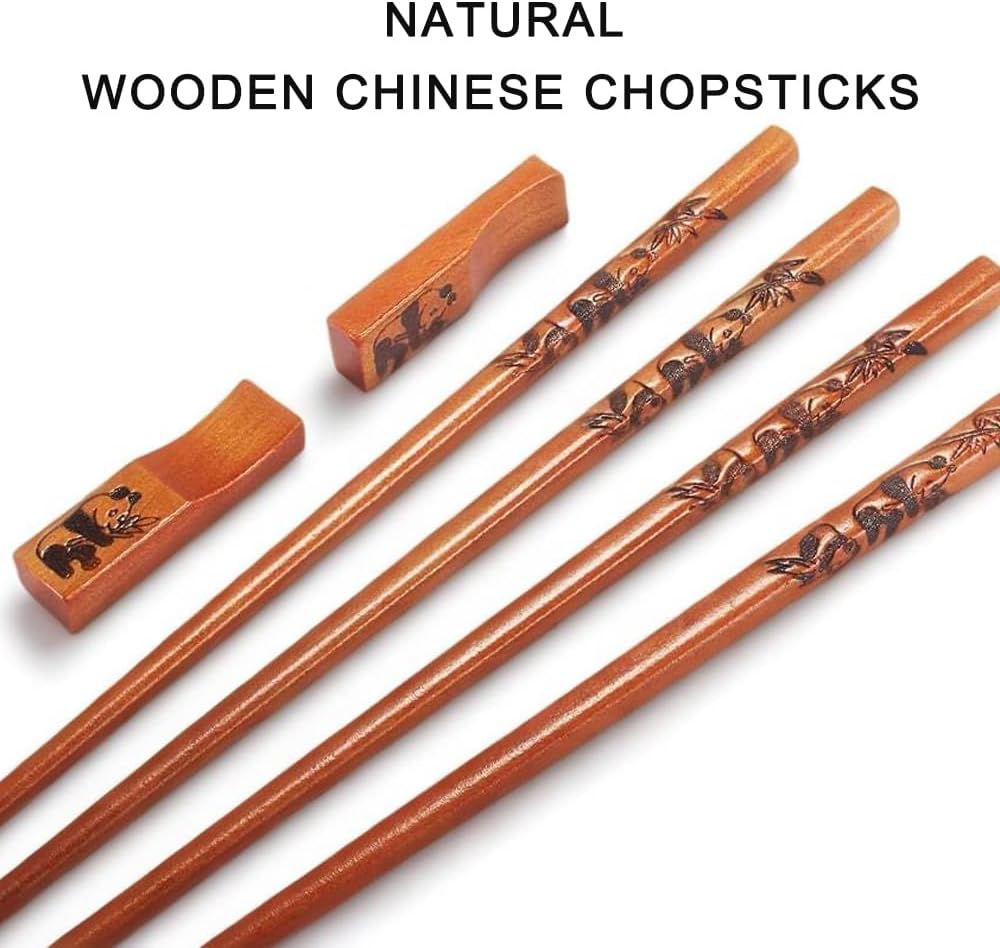 Set palillos madera natural estilo chino 2 pares