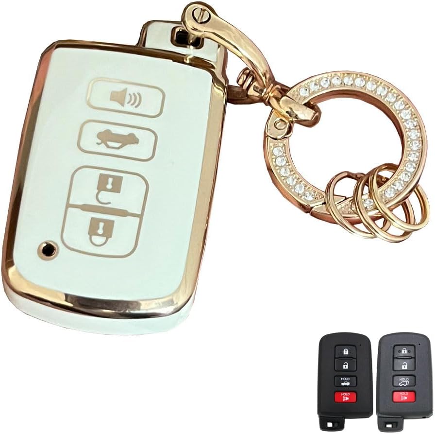 Funda TPU llavero Toyota comp llaves 4 botones blanco