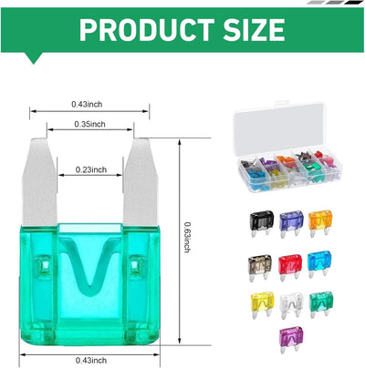 Set 120 fusibles auto mini 2A-35A con extractor
