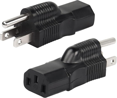 Adaptador corriente NEMA 5-15P a IEC 320 C13 hembra 15A set 2