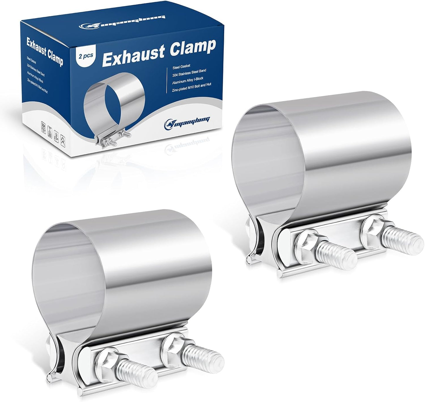 Abrazadera escape 2.25pulg acero inox tuberías