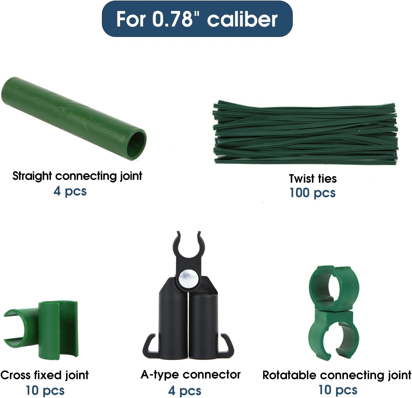 Conectores ajustables para estacas plástico 0.78pulg