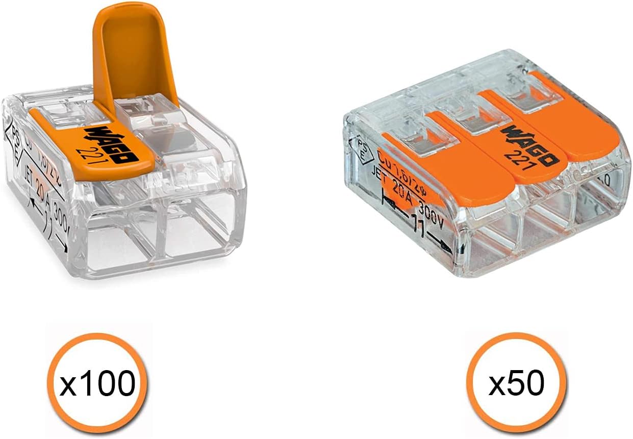 Conectores Wago Serie 221 pack 150 tuercas palanca