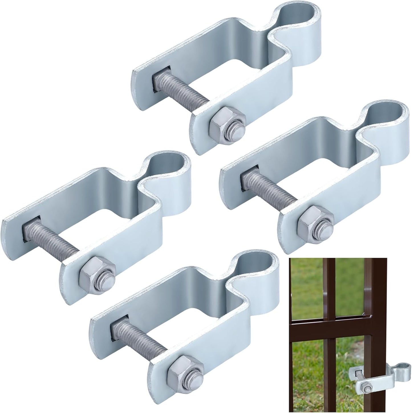 4 Pzas Bisagras Poste Cuadrado 5/8pulg Acero Galvanizado