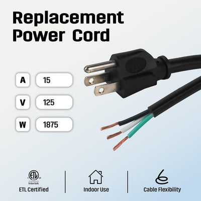 Cable 3 conductores 9ft 14awg negro pack 2