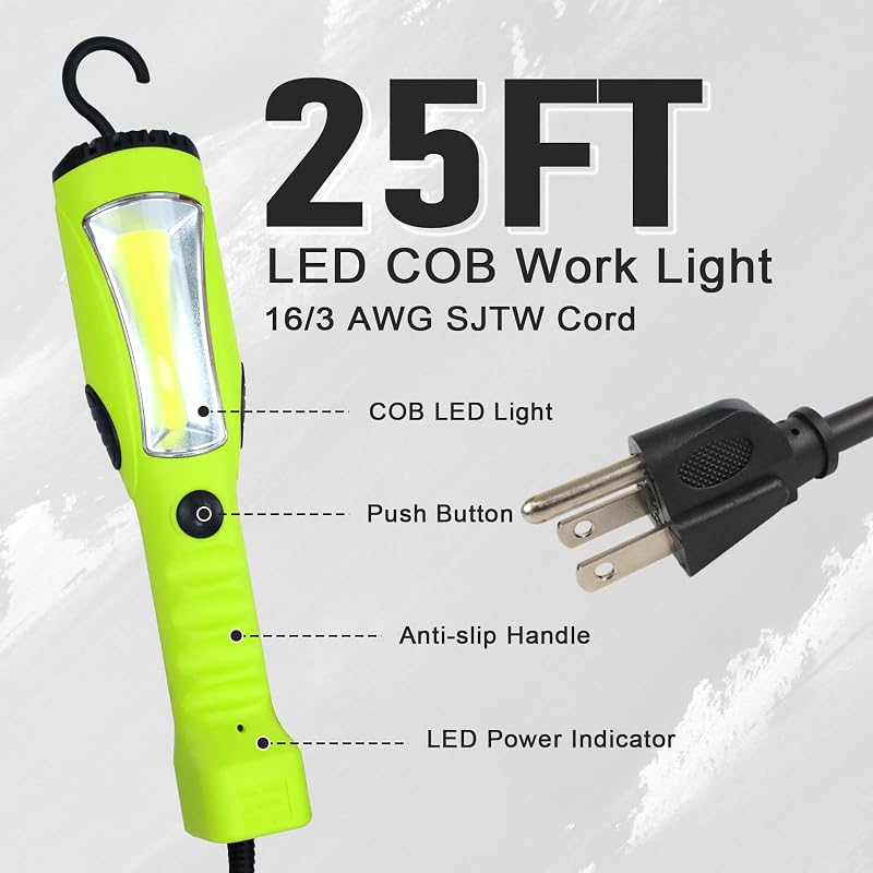 Luz trabajo LED 25" magnética colgante verde