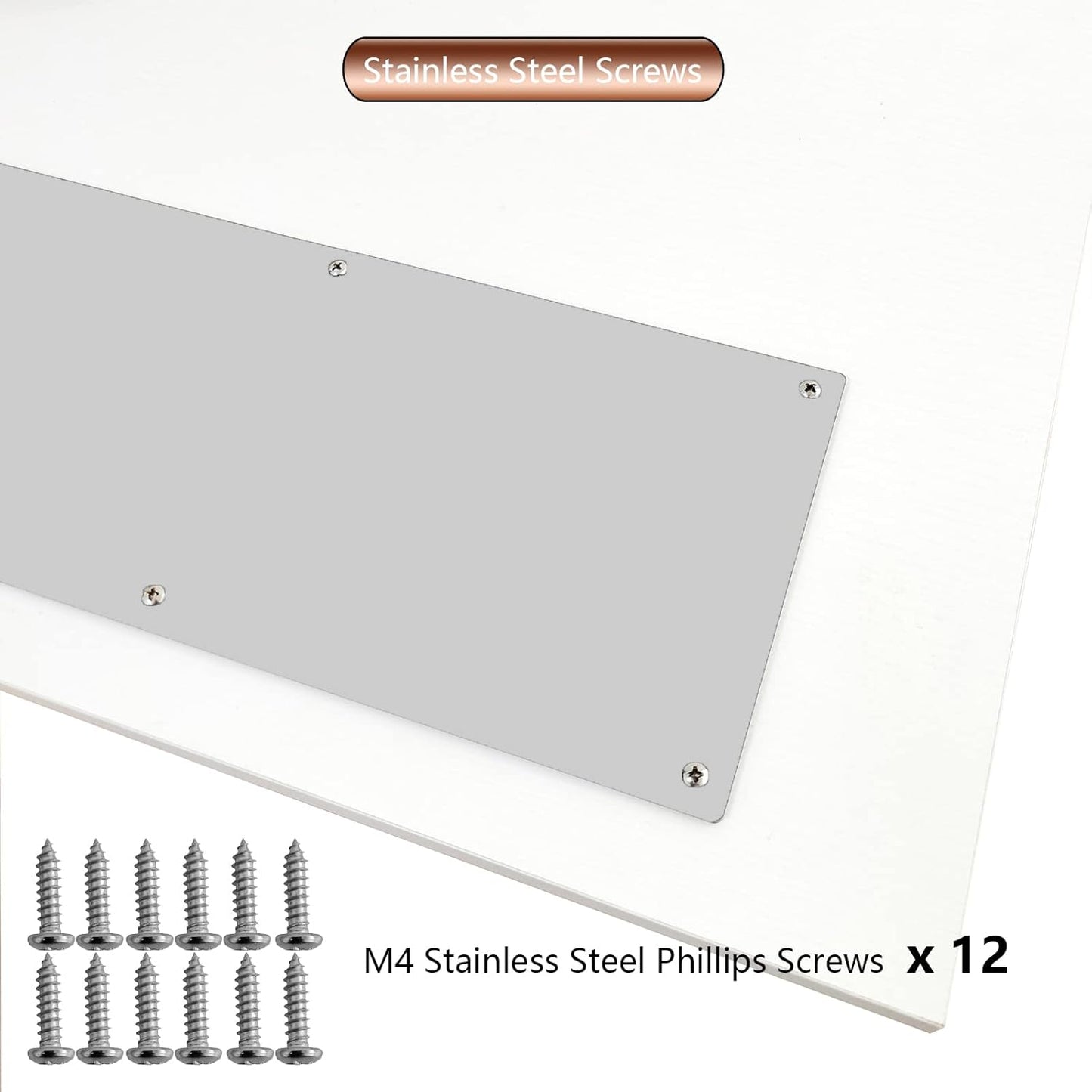 Placa aluminio puerta 6x24pulg 18Ga color plateado