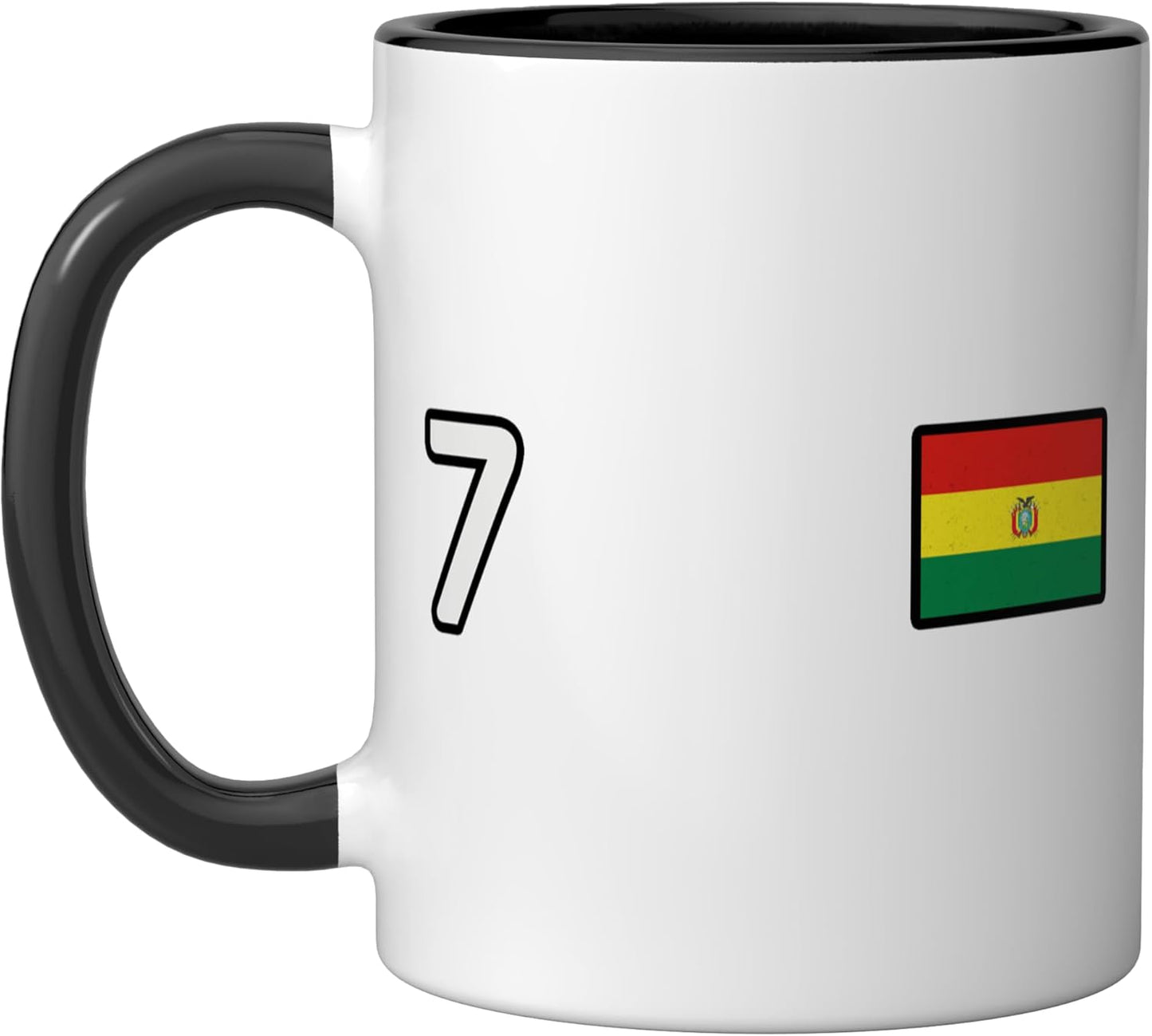 Taza Cerámica Bandera Bolivia Negro/Blanco