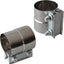 Abrazadera escape 2.5" junta acero inox 2 pzas