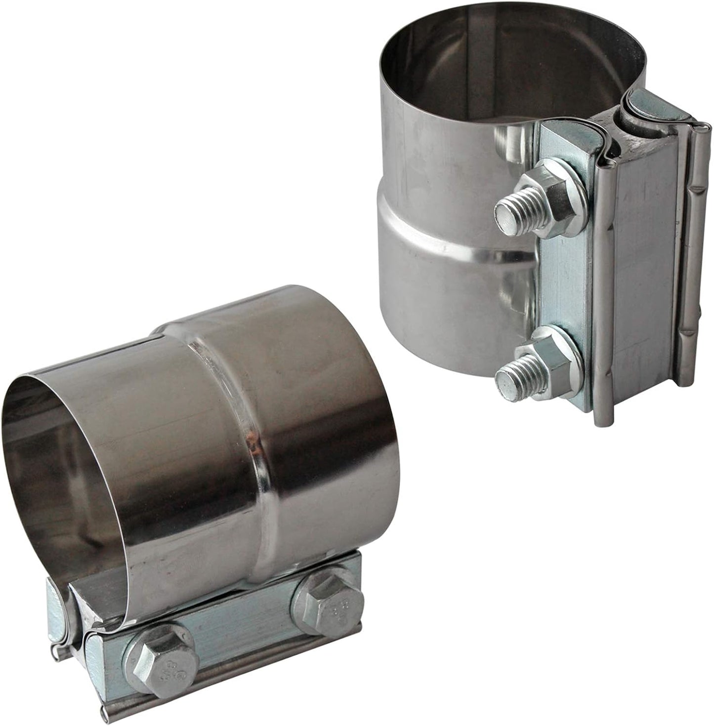 Abrazadera escape 2.5" junta acero inox 2 pzas